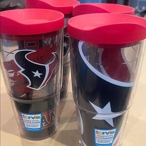 Houston  Texans tervis  Tumblers with Red Lids and Team Logo each $15